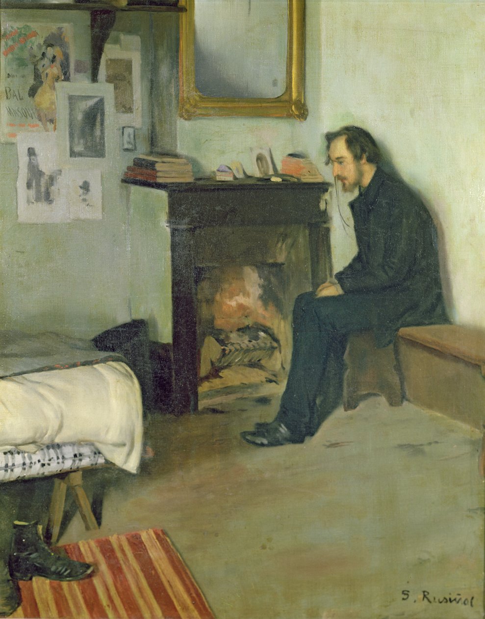 El Bohemio (retrato de Erik Satie en su estudio en Montmartre), 1891 de Santiago Rusiñol
