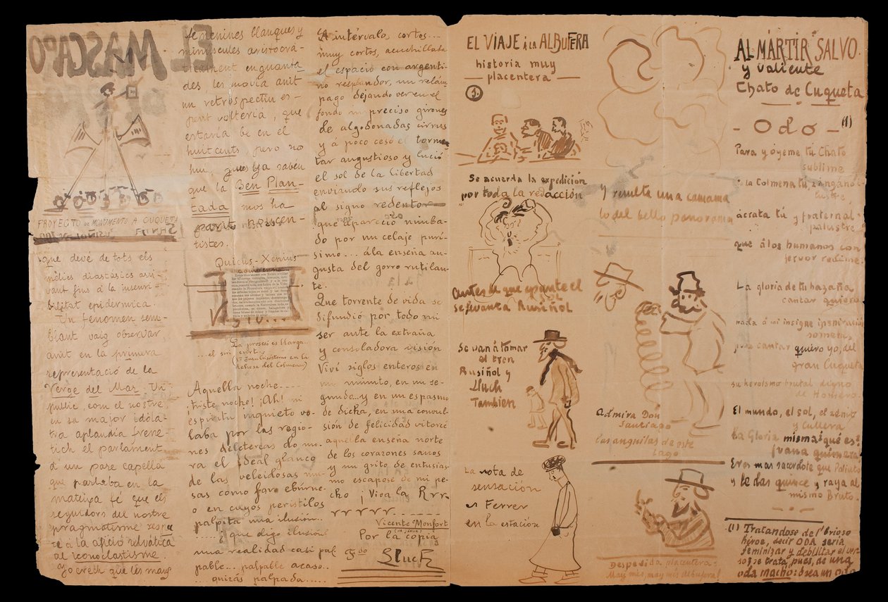 El mascaró de proa. Interior ilustrado y manuscrito de Santiago Rusiñol