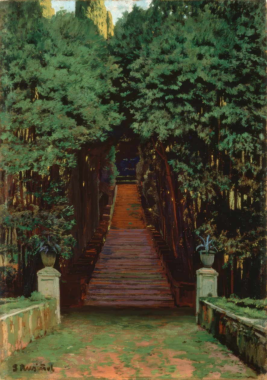 Escalera en el jardín de Santiago Rusiñol