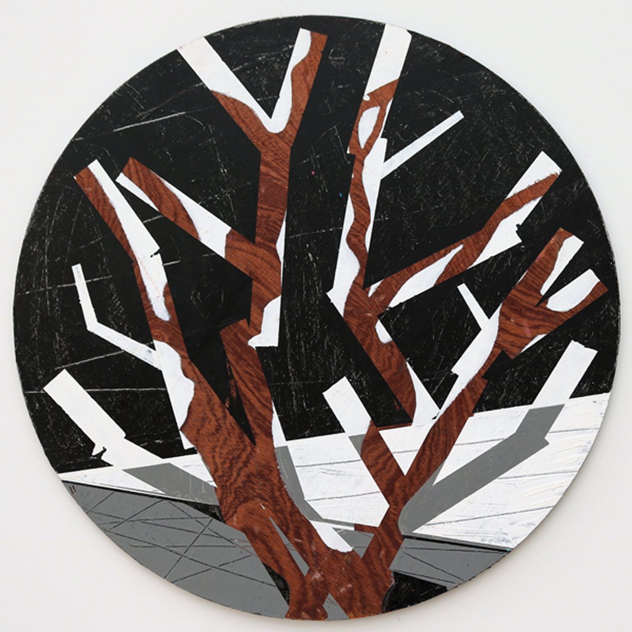 Twixt Heaven & Earth II-B (acrílico sobre tabla circular) de Sara Hayward