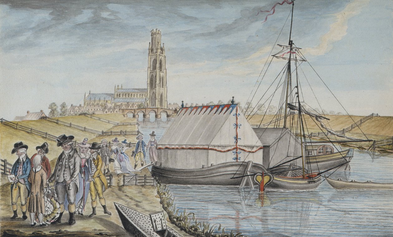Pesando el Pescado Después de una Captura, 1791 del Libro de Pesca del Río Wytham de Sir Joseph Banks en Lincolnshire, publicado en 1784-96 de Sarah Sophia Banks