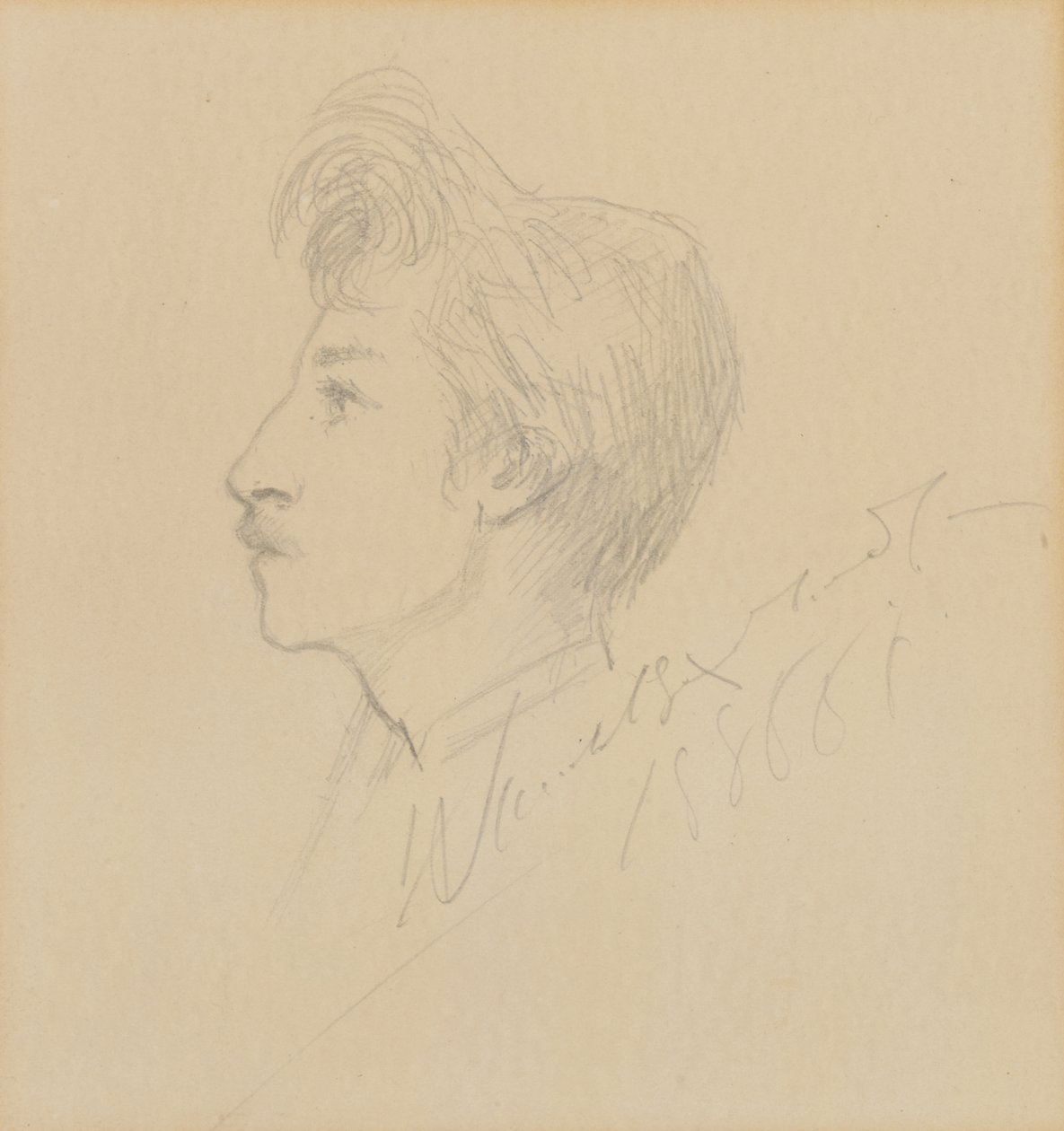 Retrato de W. Graham Robertson, sin fecha (grafito sobre papel) de Sarah Bernhardt