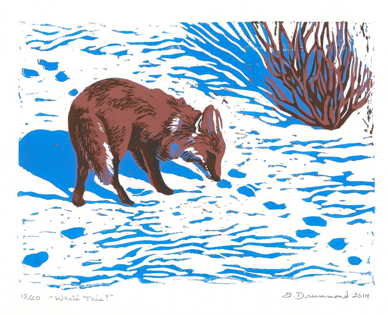 ¿Qué es esto, 2014 (Linograbado) de Sarah Drummond