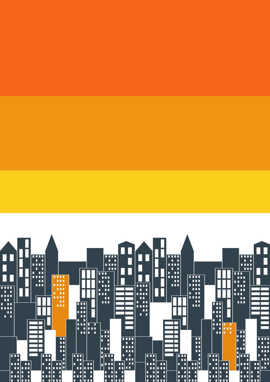 Atardecer en la ciudad, 2020 (digital) de Sarah Evans