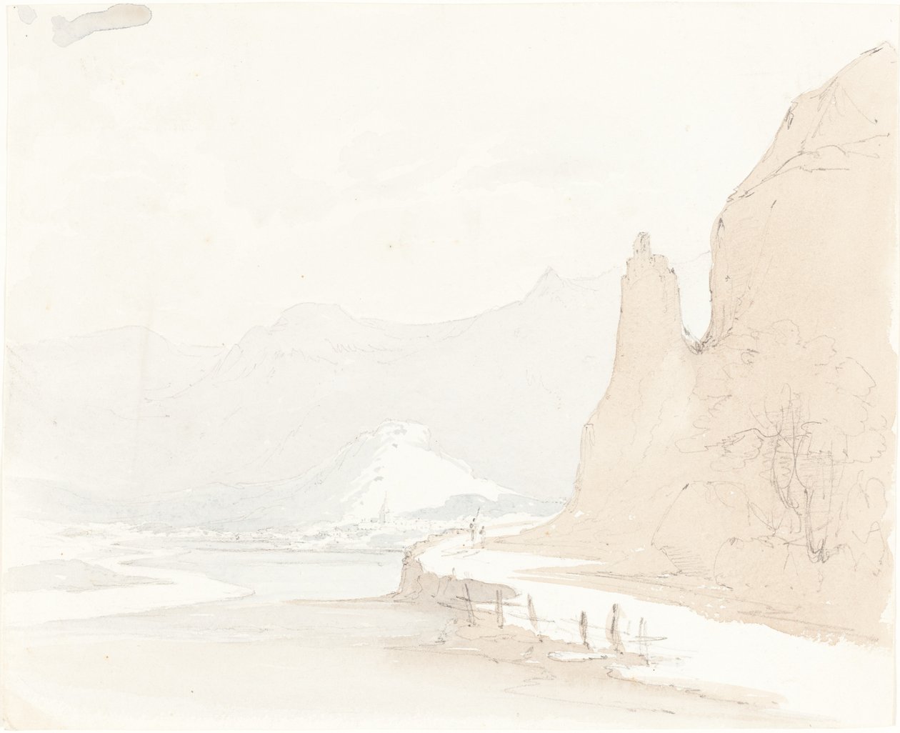Paisaje Suizo con un Pueblo en la Distancia de Sarah Grace Lushington