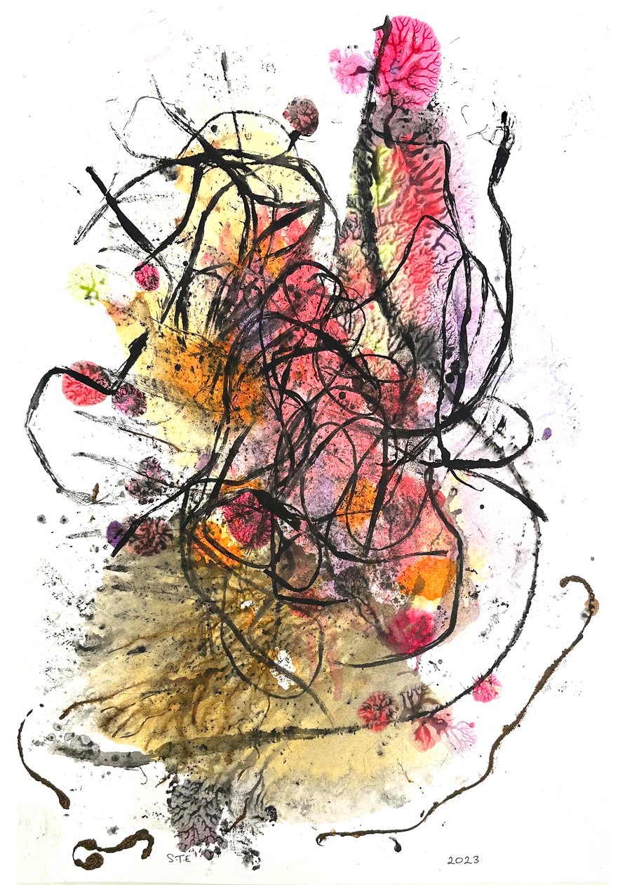 Hierba negra, 2023 (monocopia en tinta) de Sarah Thompson Engels