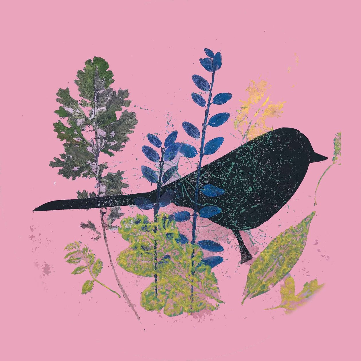 Pájaro y hojas, 2019 de Sarah Thompson Engels