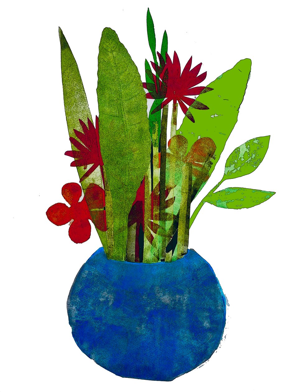 Cuenco de hojas y flores de Sarah Thompson Engels
