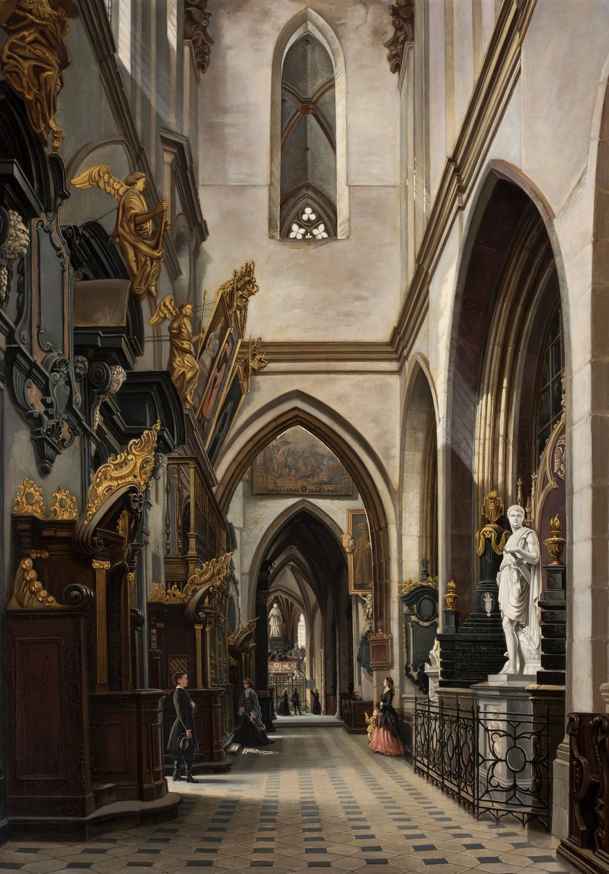 Vista de la nave lateral de la catedral de Wawel de Saturnin Swierzynski