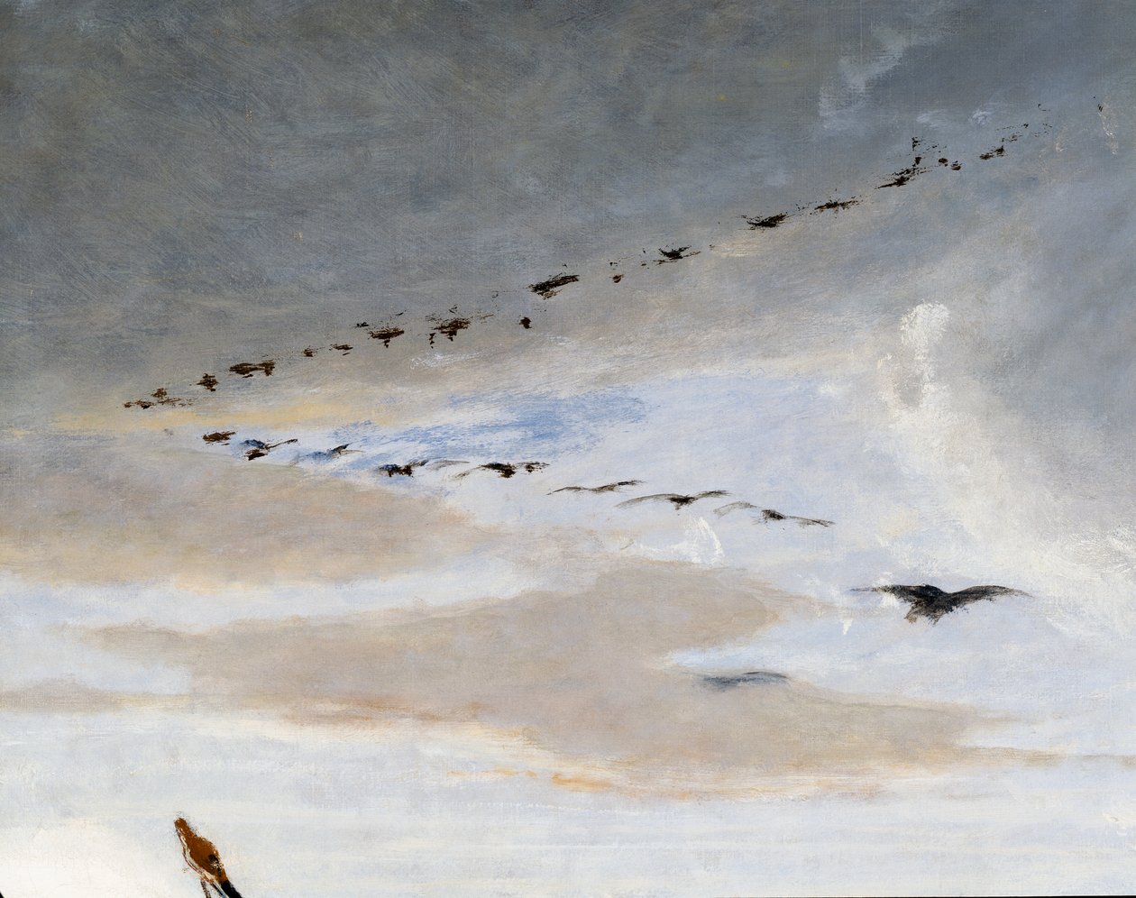 Aves en formación en V (detalle) de Saverio Altamura