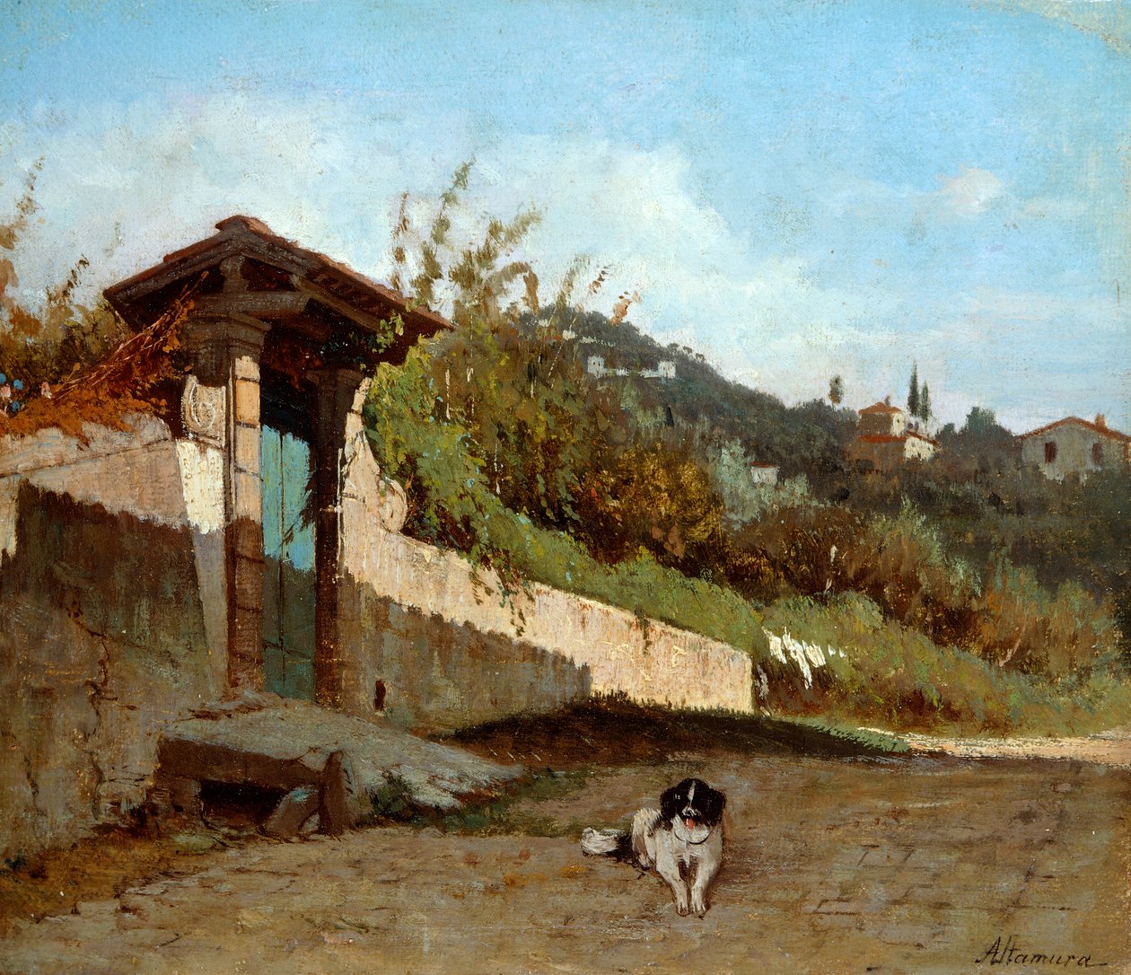 Pórtico de villa toscana, por Francesco Saverio Altamura (1826-1897) de Saverio Altamura