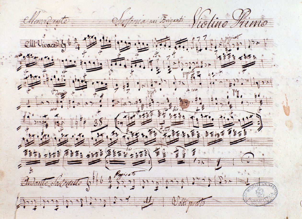 Partitura de la ópera I briganti de Mercadante (1836) de Saverio Mercadante