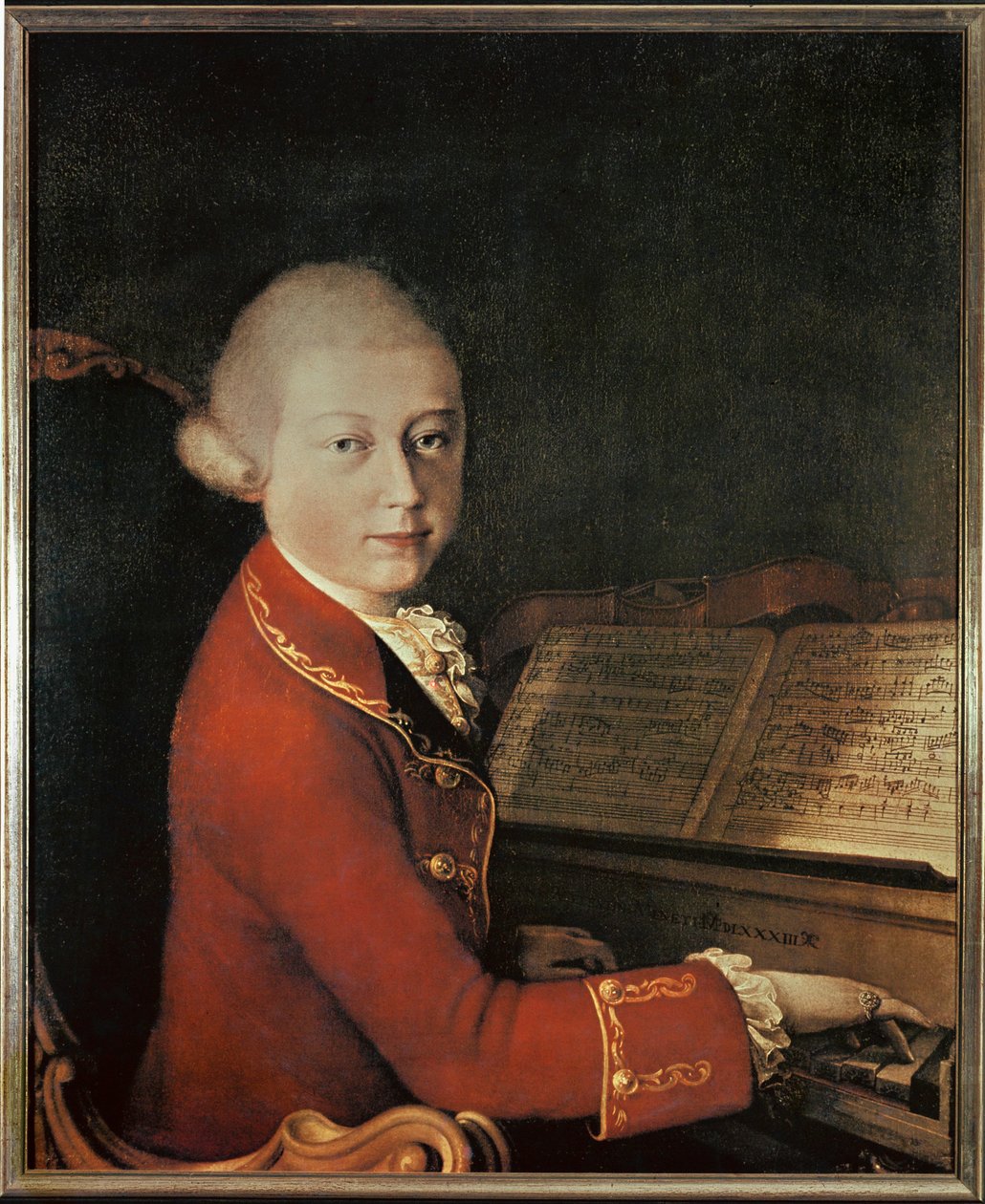 Mozart en Verona (óleo sobre lienzo) de Saverio dalla (after) Rosa