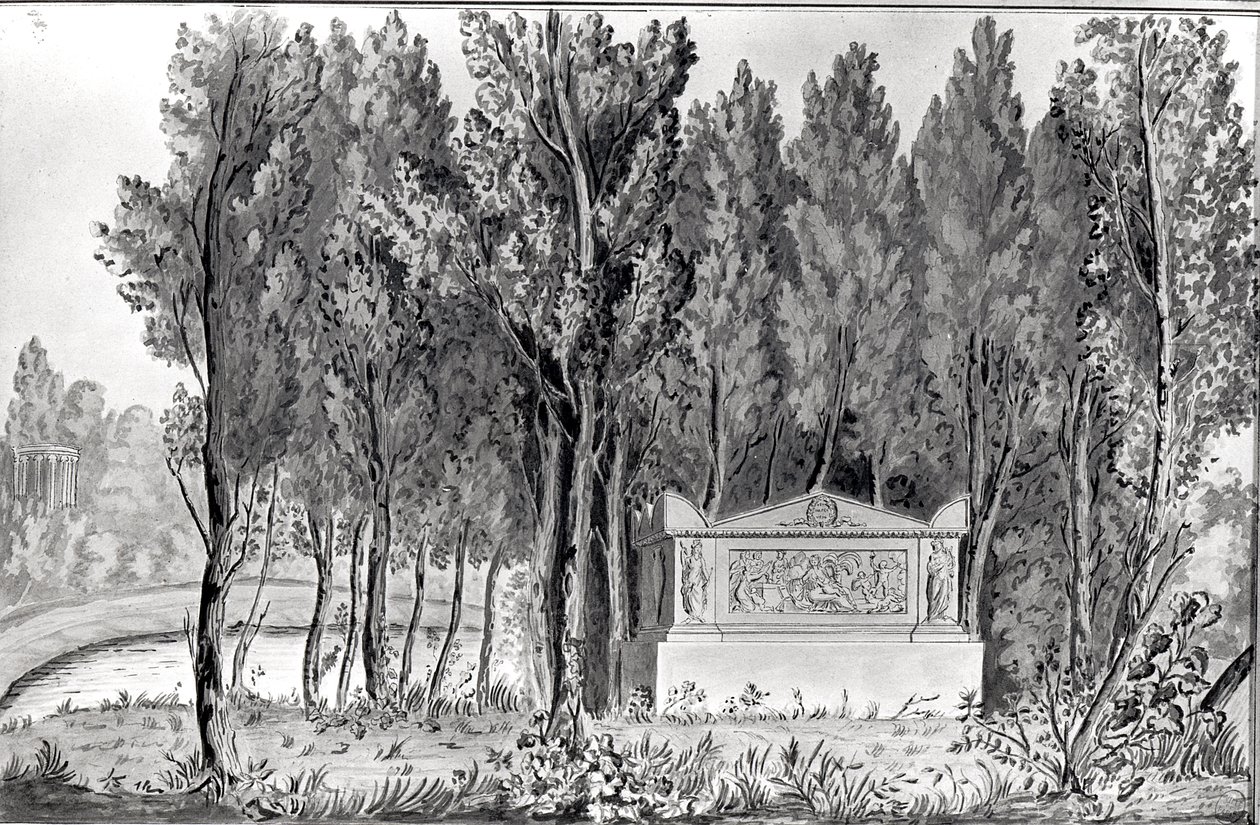 Tumba de Jean-Jacques Rousseau (1712-78) en Ermenonville de Savigny