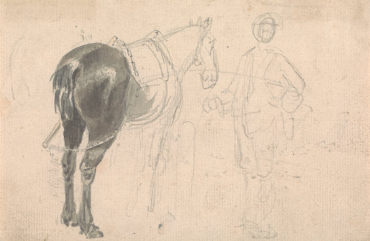Caballo de granja sujetado por un mozo de cuadra de Sawrey Gilpin