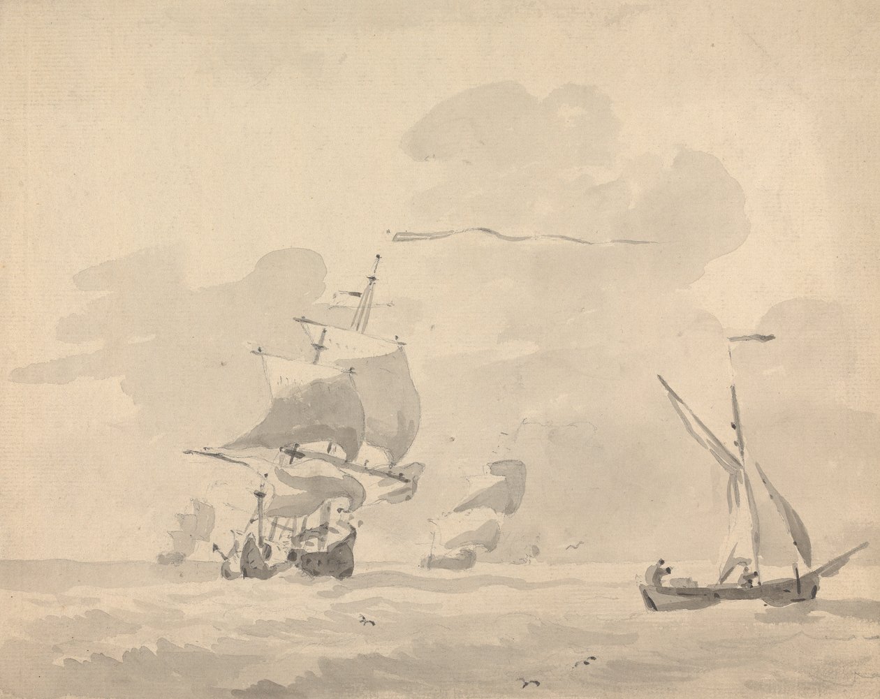 Barcos en el mar de Sawrey Gilpin