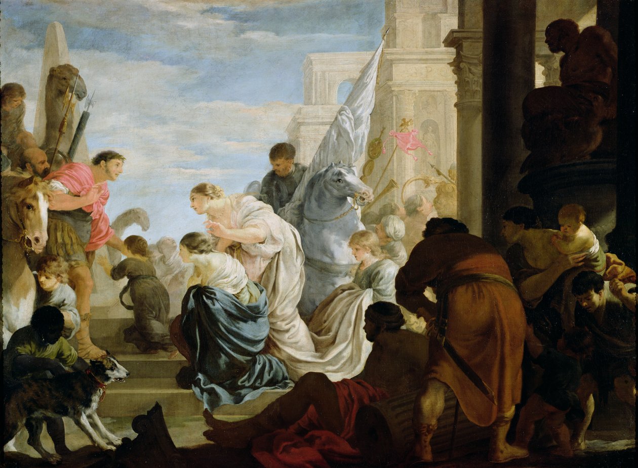 El encuentro de Antonio y Cleopatra, c.1645 de Sébastien Bourdon