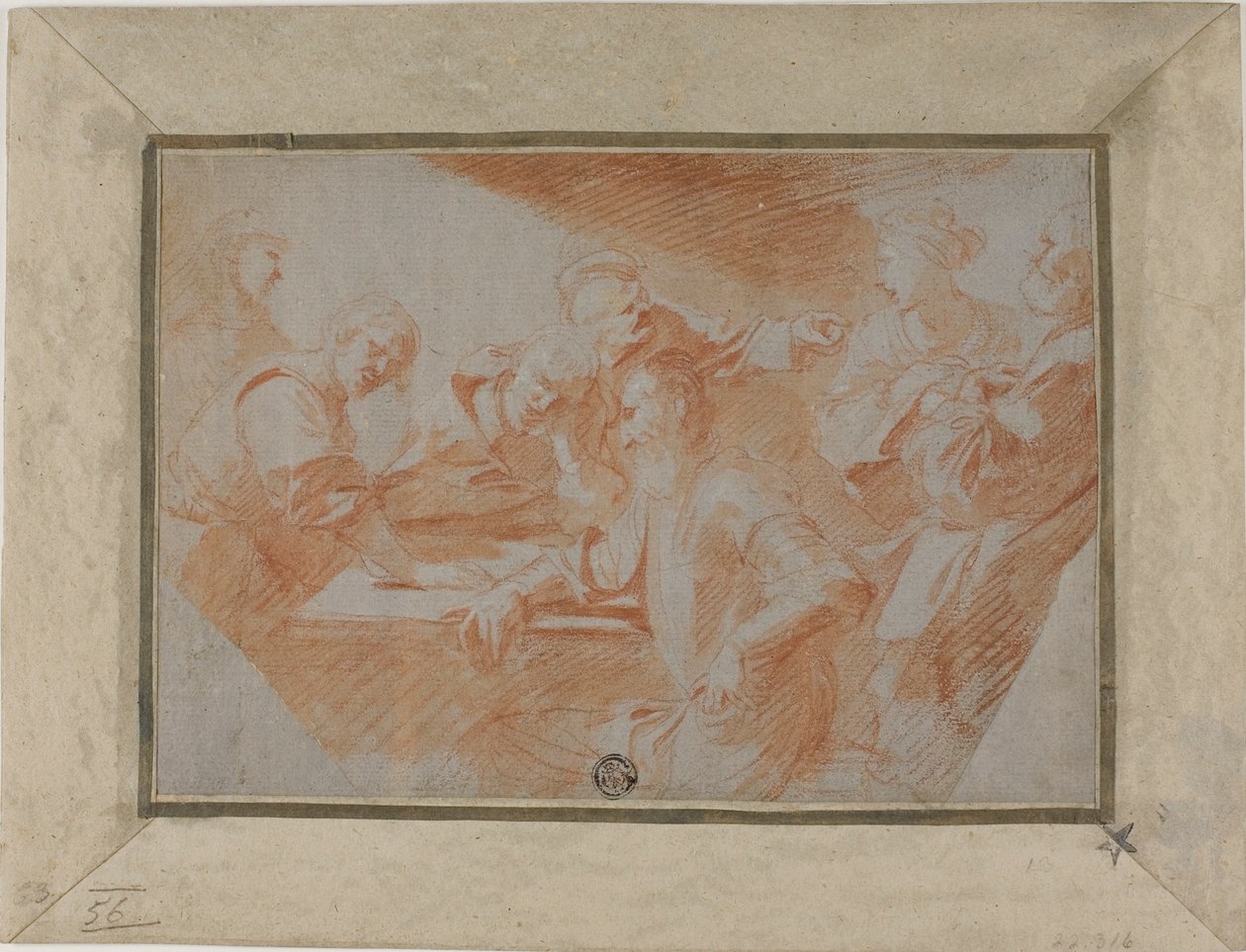 Grupo de figuras en torno a la mesa de Sébastien Bourdon