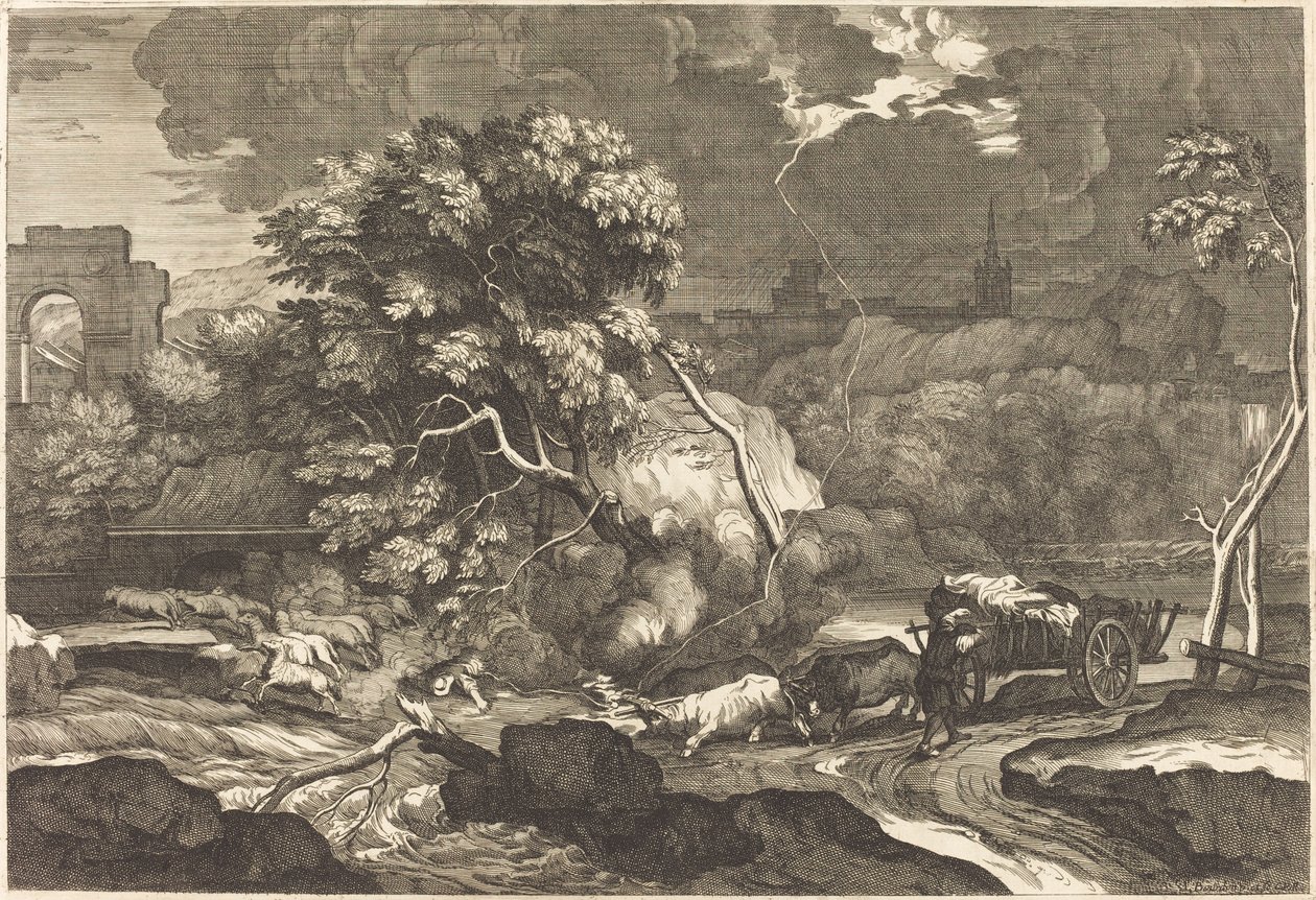 Paisaje con un carretero asustado de Sébastien Bourdon