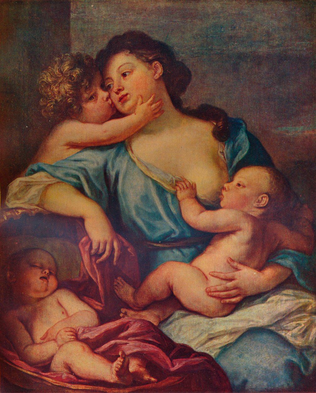 Retrato de una dama y tres niños, siglo XVII, 1907 de Sébastien Bourdon