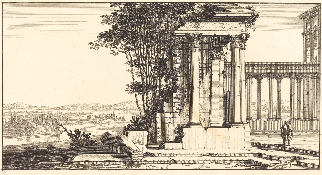 Paisaje con ruinas clásicas de Sébastien  Le Clerc I