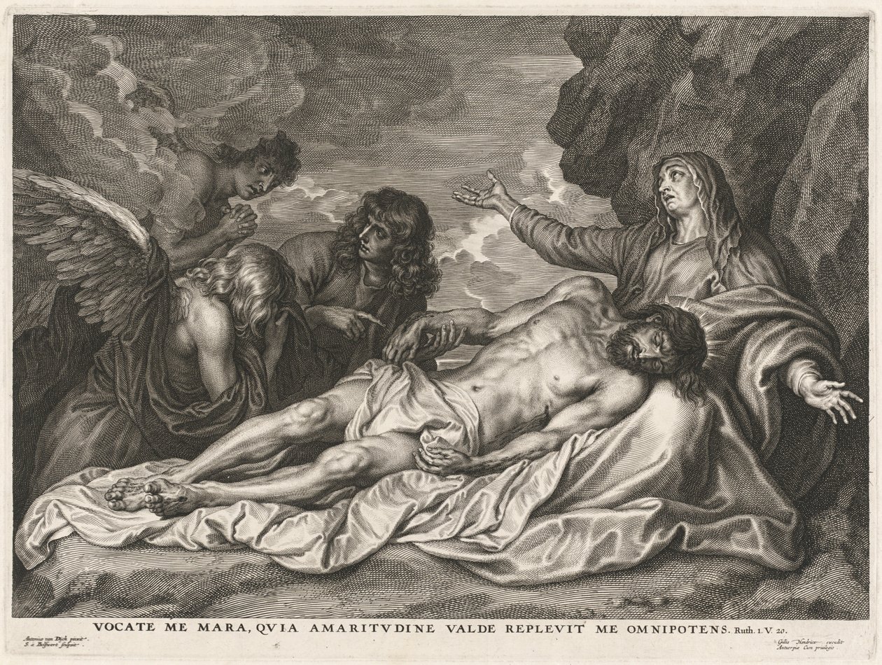 Virgen Sosteniendo al Cristo Muerto de Schelte Adams Bolswert after Sir Anthony van Dyck