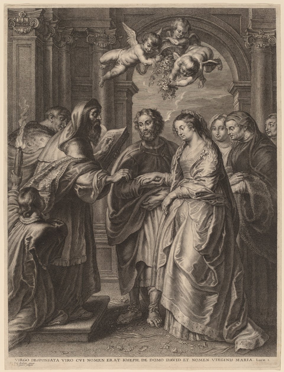 El matrimonio de la Virgen de Schelte Adams Bolswert after Sir Peter Paul Rubens