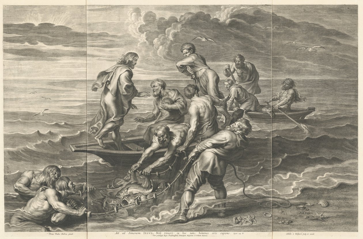 La Pesca Milagrosa de Schelte Adams Bolswert after Sir Peter Paul Rubens