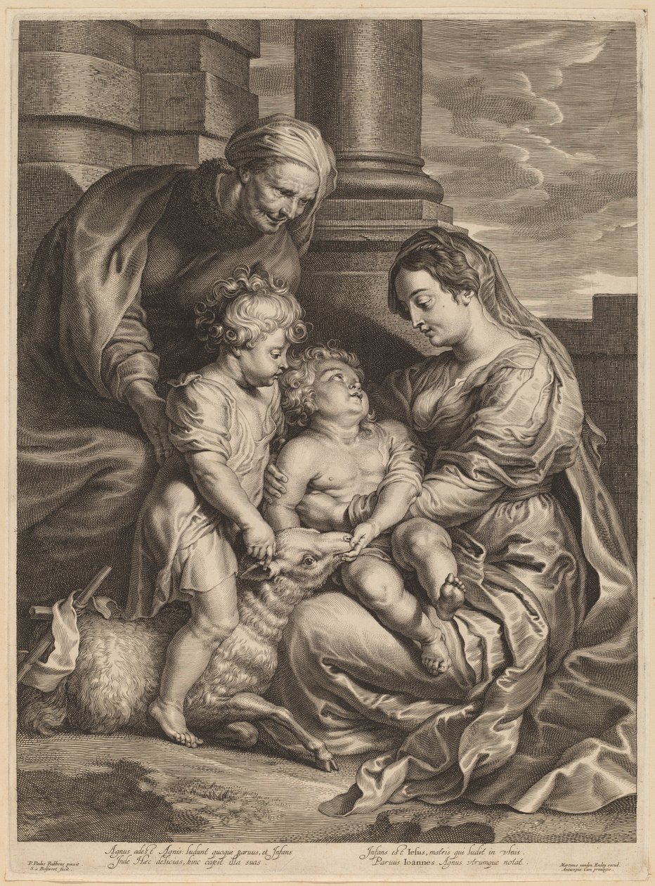 La Virgen y el Niño con Santa Ana y San Juan de Schelte Adams Bolswert, after Sir Peter Paul Rubens