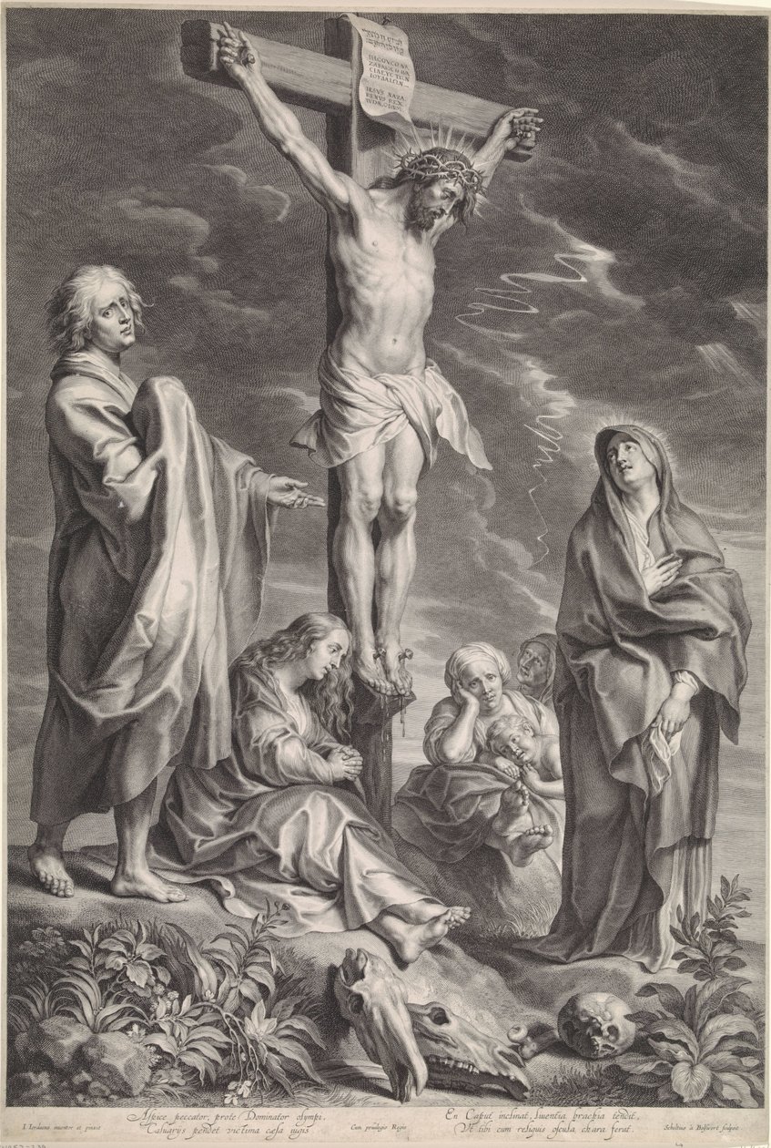 Cristo en la Cruz, con María y Juan de Schelte Adamsz. Bolswert