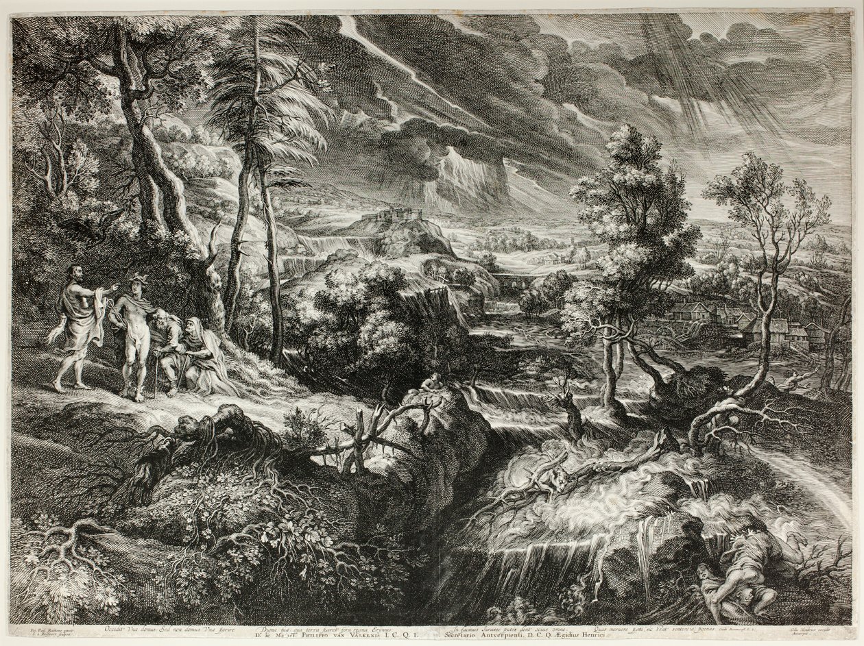 Paisaje con Filemón y Baucis, de Grandes Paisajes de Schelte Adamsz. Bolswert