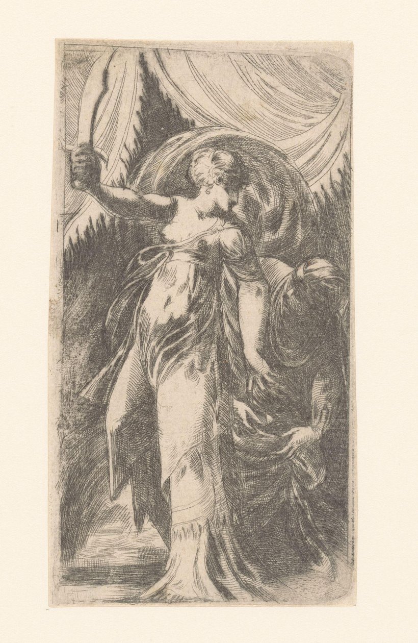 Judith con la cabeza de Holofernes en una bolsa de Schiavone (attributed to)