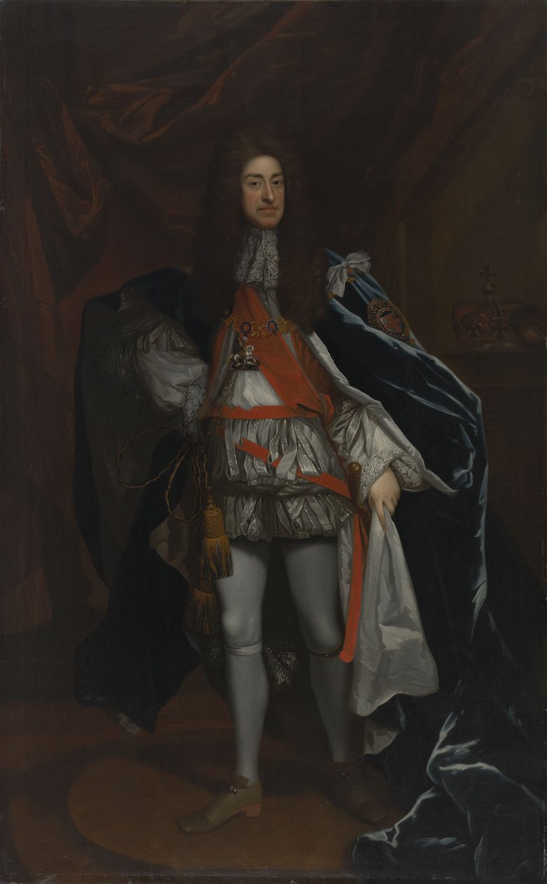 Retrato del Rey Jacobo II y VII con ropas de la Orden de la Jarretera (1633-1701) de Godfrey Kneller