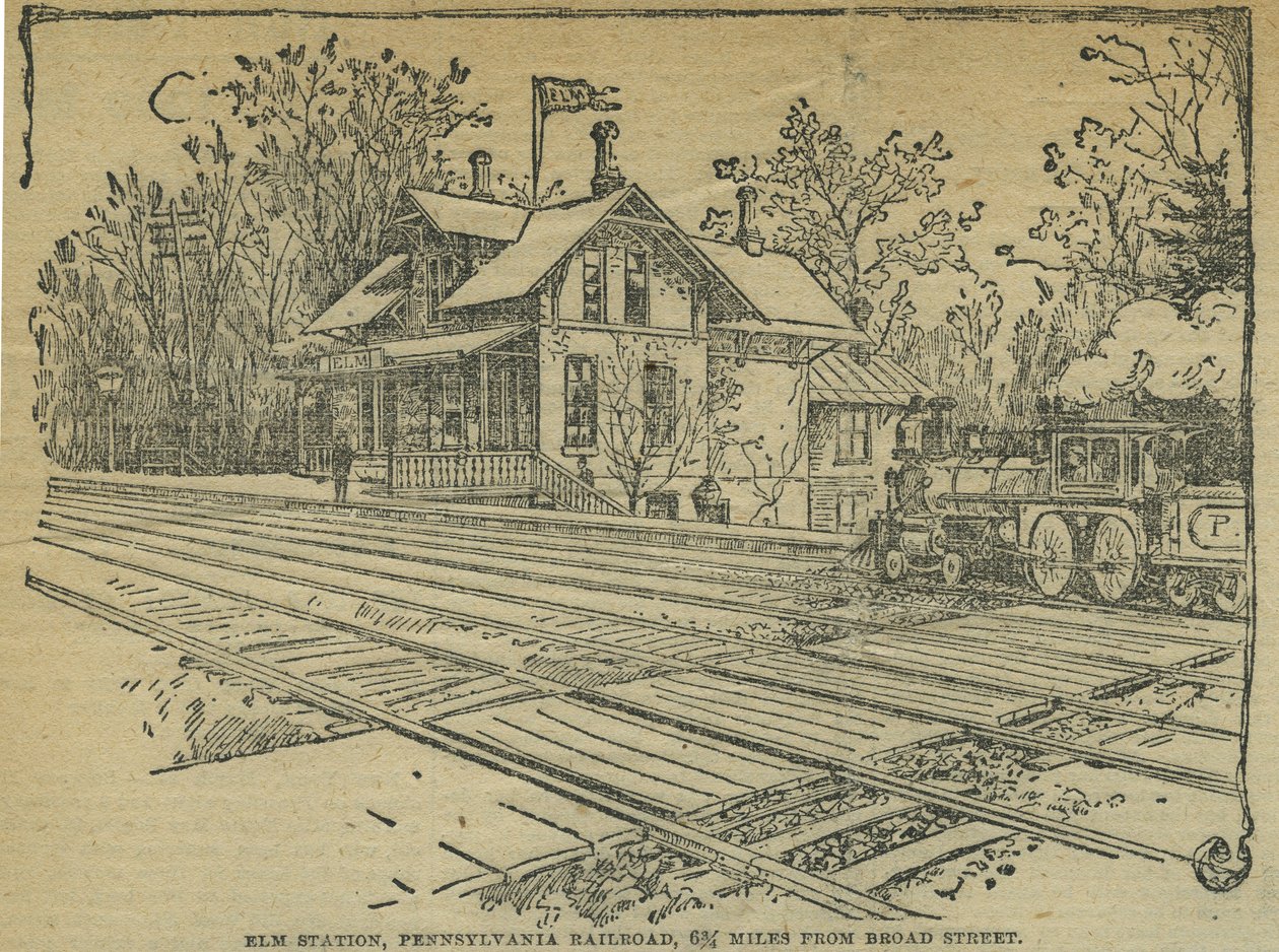 Estación Elm, West Philadelphia, Ferrocarril de Pensilvania, EE.UU. de School American