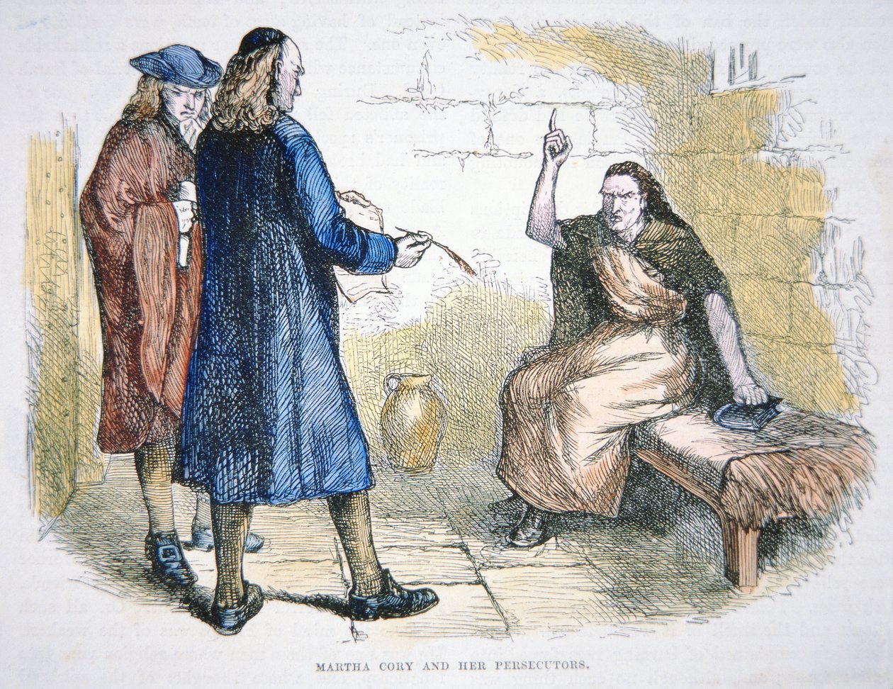 Martha Corey es acusada de brujería durante los juicios de Salem en 1692 de School American
