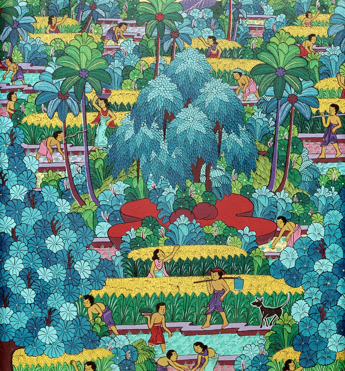 Pintura naif tradicional balinesa, Indonesia Siglo XX de School Balinese