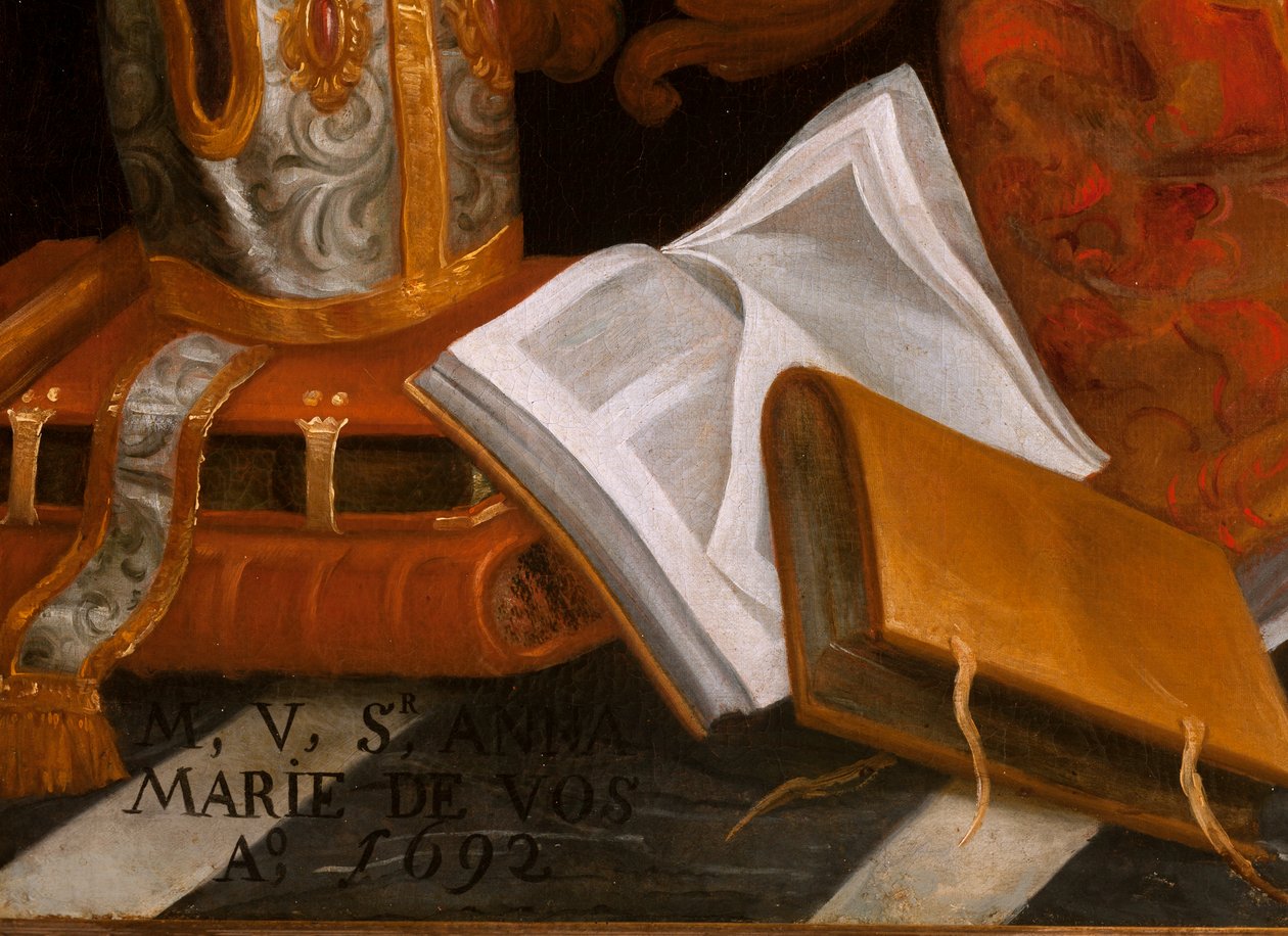 San Agustín en adoración de la Santa María de School Belgian
