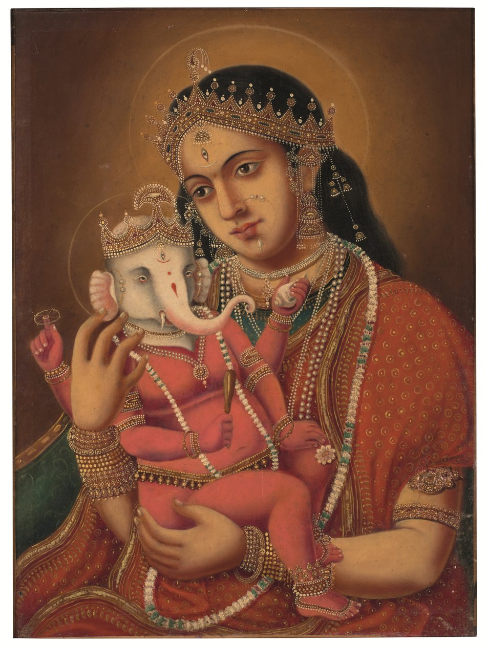 Sin título (Ganesh Janani), c. finales del siglo XIX (óleo sobre lienzo) de School Bengali
