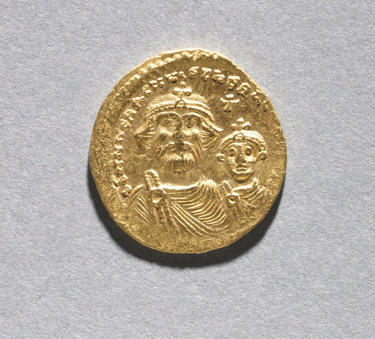 Sólido con Heraclio y su hijo Heraclio Constantino (anverso), c.616-625 de School Byzantine