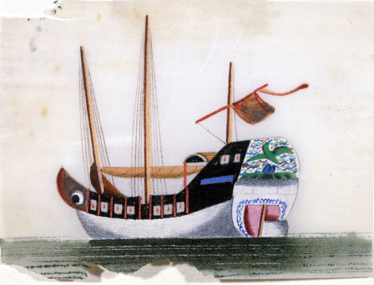 Junca china. Pintura sobre papel de arroz de School Chinese