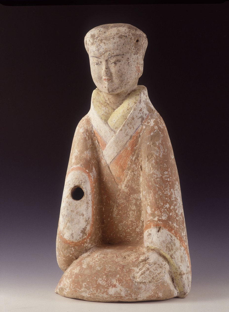 Dama de Corte. China, era Han Occidental (206 a.C. - 220 d.C.), 60 cm H. Estatuilla de terracota de School Chinese