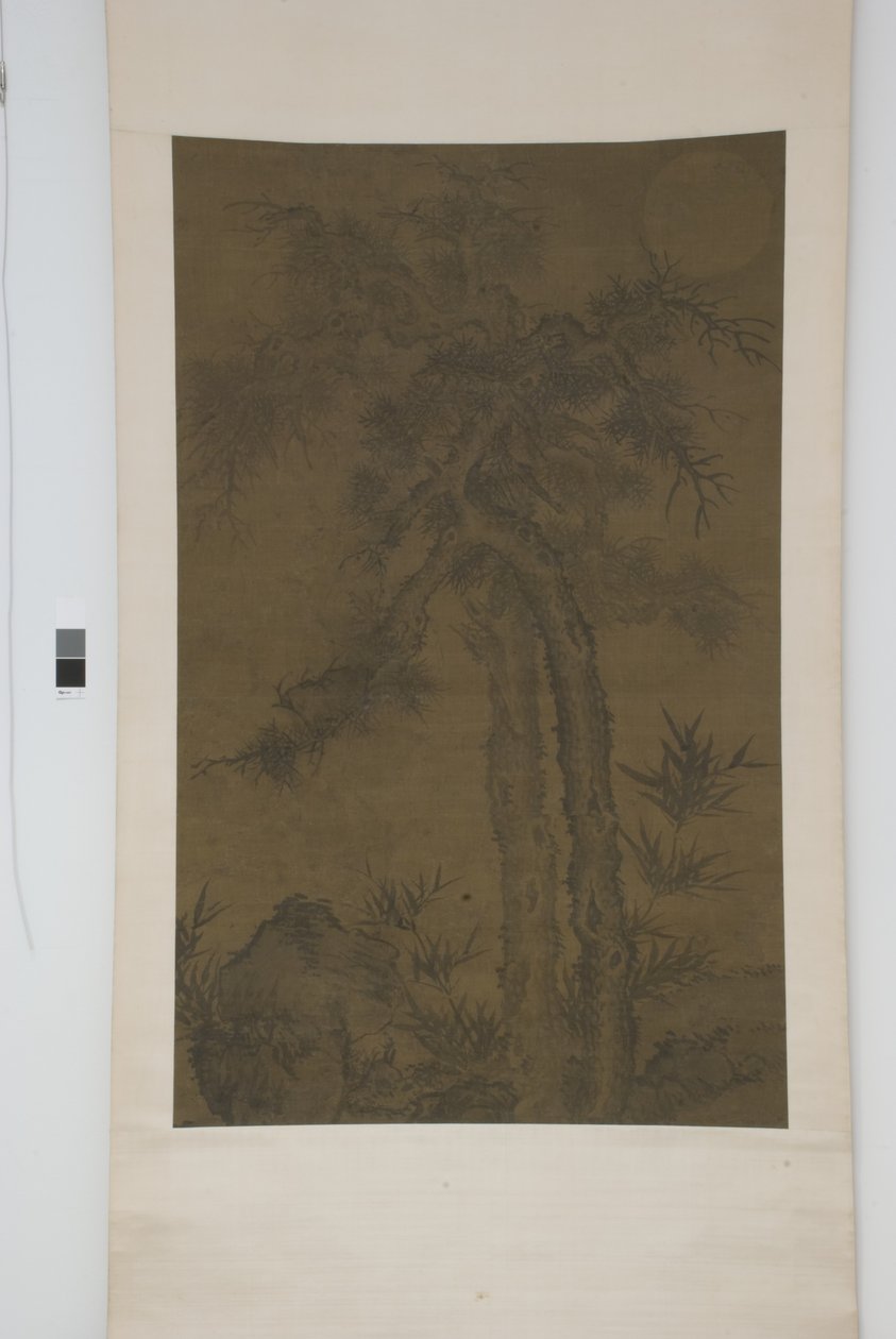 Old Trees Beneath The Moon (tinta sobre seda) de School Chinese
