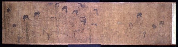 Damas del Palacio en Ocio, (detalle) de damas haciendo música, después de un original de Wen-chu Chou, período Sung del Sur, c.1140 de School Chinese