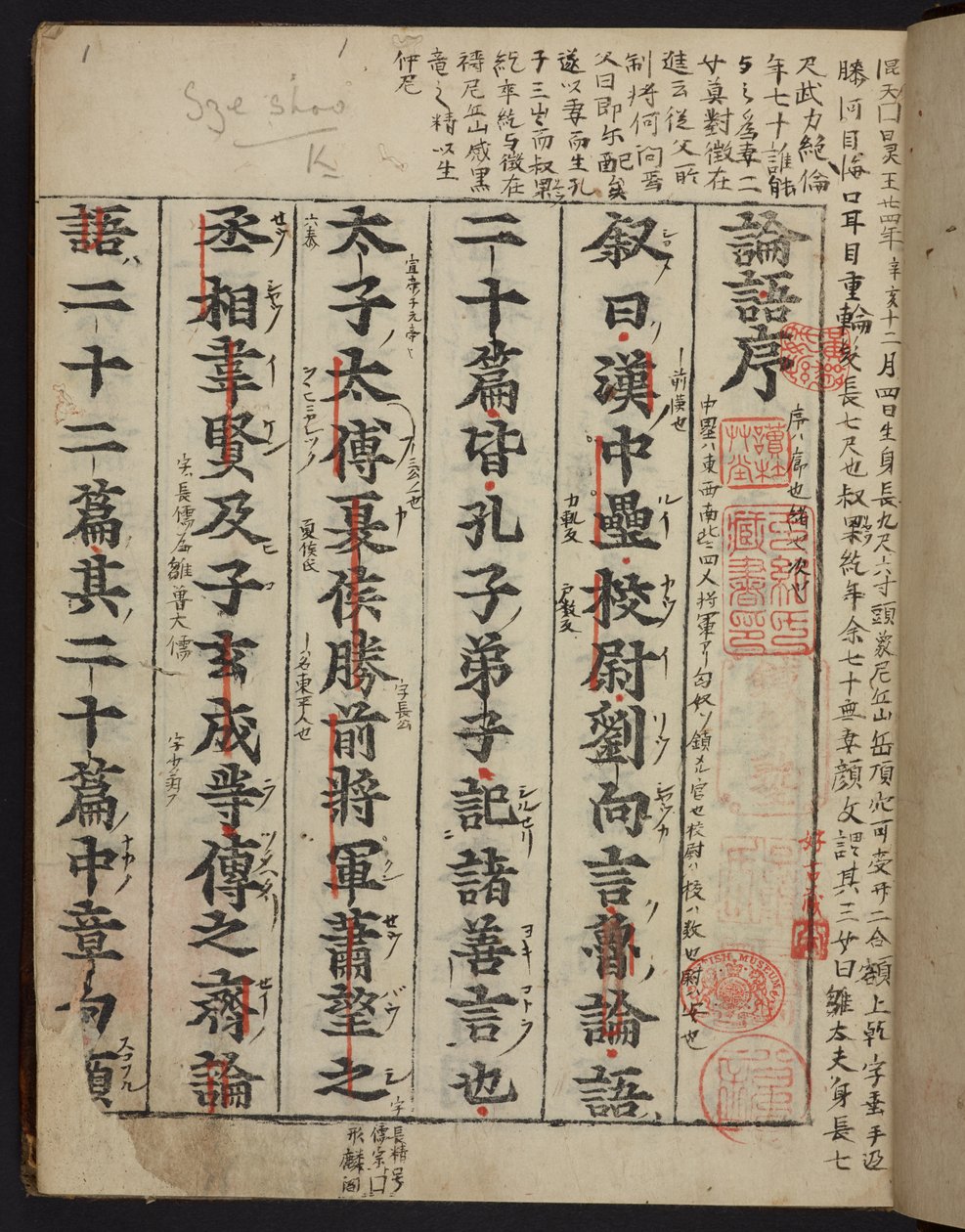 Portada de Rongo 論語 o 