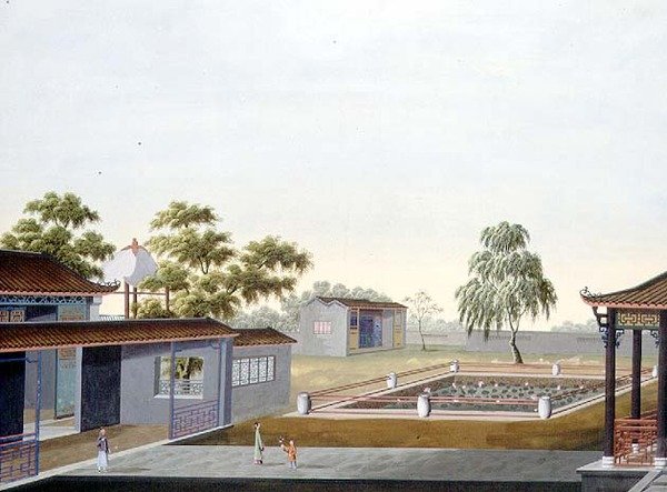Jardín amurallado, c.1820-40 de School Chinese