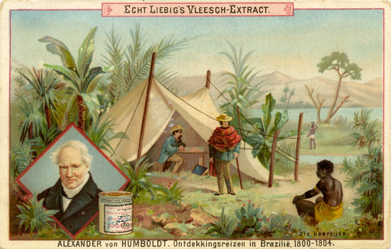 Expedición descubridora de Alexander von Humboldt, Tarjeta Liebig (impresión) de School Dutch