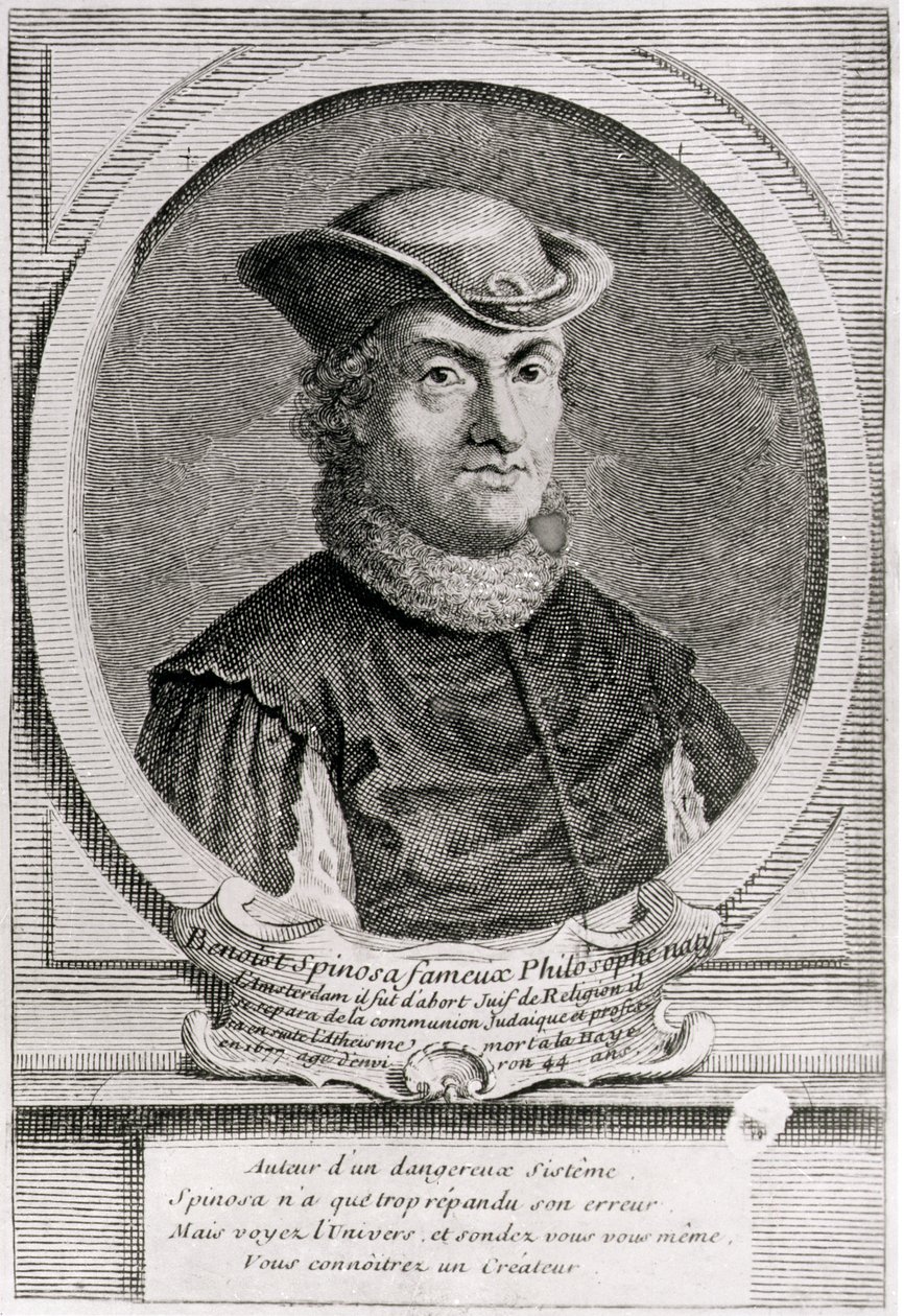 Retrato de Baruch o Benedict Spinoza (1632-77), filósofo holandés (grabado) de School Dutch