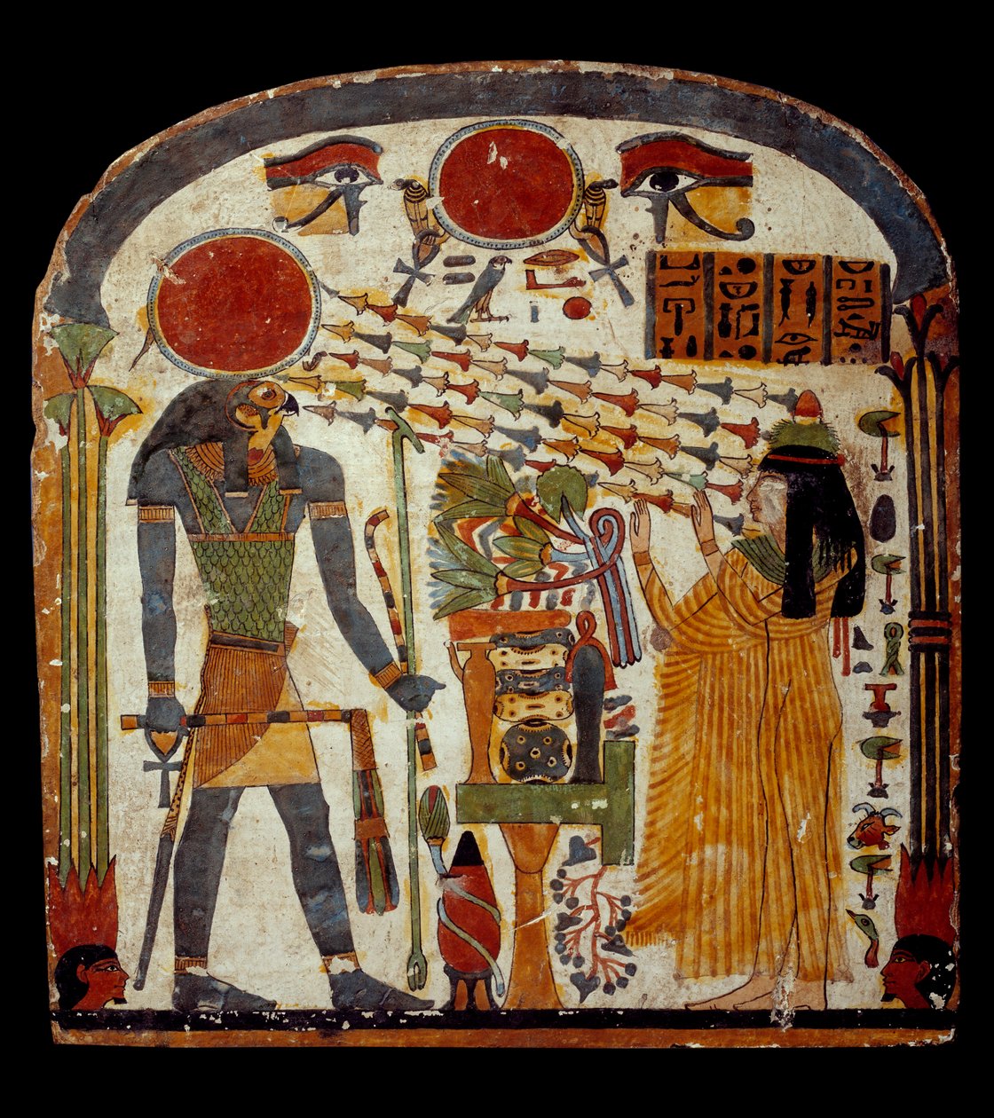 Arte del Antiguo Egipto: estela de Taperet dirigiendo una oración a Re-Horakhty de School Egyptian