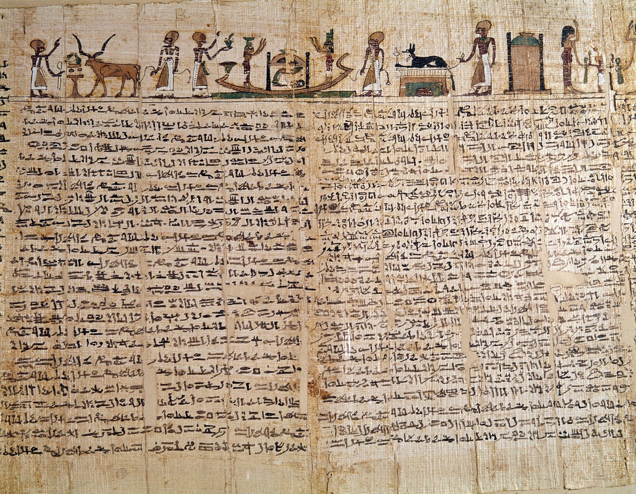 Antigüedad egipcia: Papiro de un Libro de los Muertos. Época Baja. París, Museo del Louvre de School Egyptian