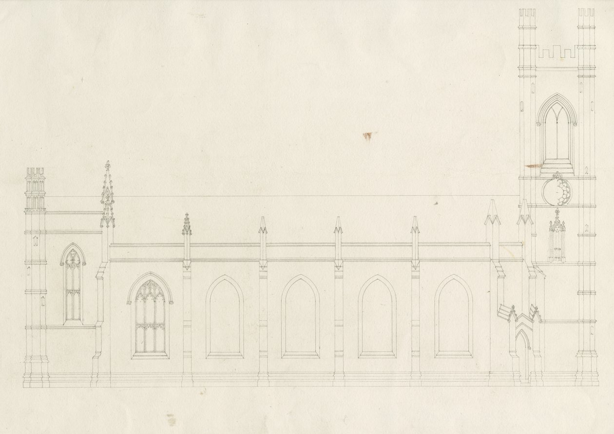 Iglesia de la Santísima Trinidad en Burton-upon-Trent: dibujo de School English